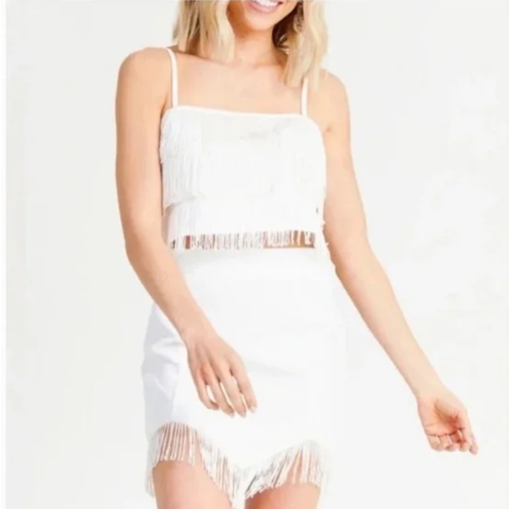 Altar’d State white fringe top & skirt